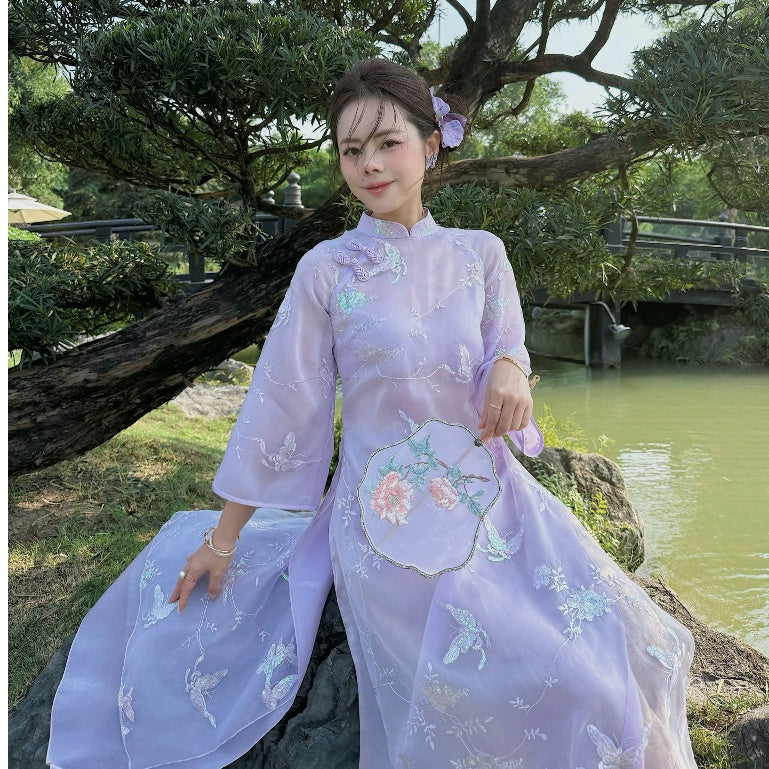 [PRE-ORDER] Chi Giao saquin embroidered modernized ao dai 