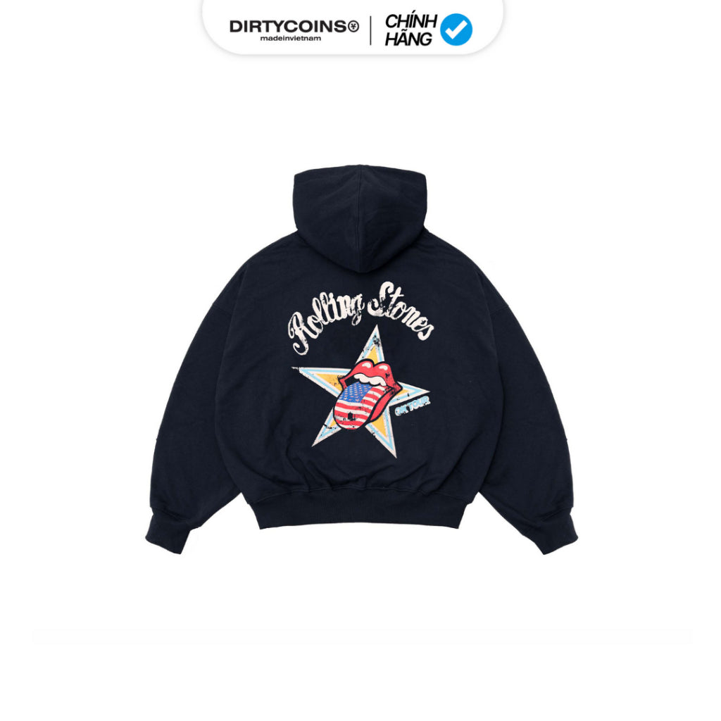 [DCxRS] DirtyCoins Hoodie Zip Up US Tongue Navy