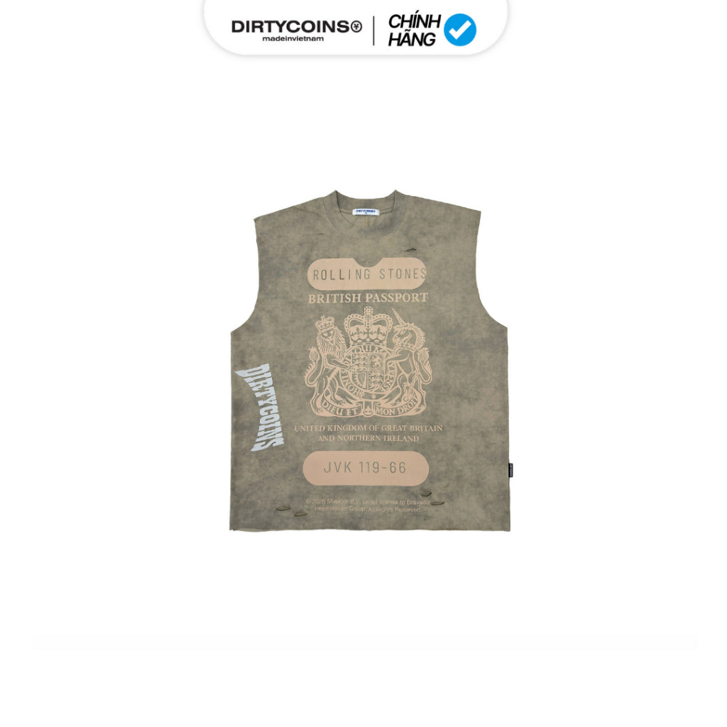 [DCxRS] DirtyCoins Tank Top British Passport Washed T-Shirt