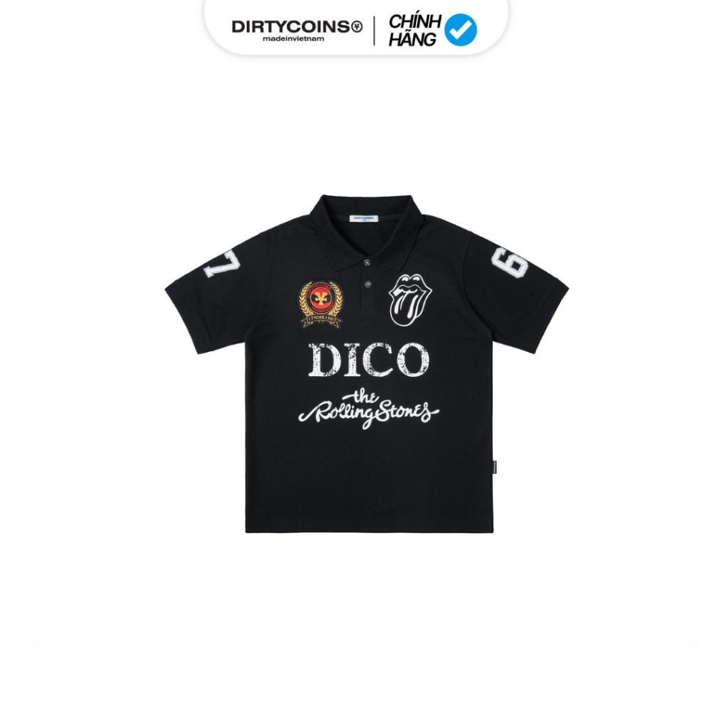 [DCxRS] Áo Thun Polo DirtyCoins Classic Patches Black