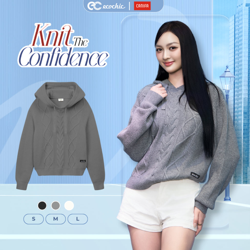 [ECOCHIC x CANIFA] Áo Len Hoodie Form Dáng Basic Có Mũ Giữ Ấm Mùa Đông Chất Liệu Cao Cấp Mềm Mịn HNH EC07