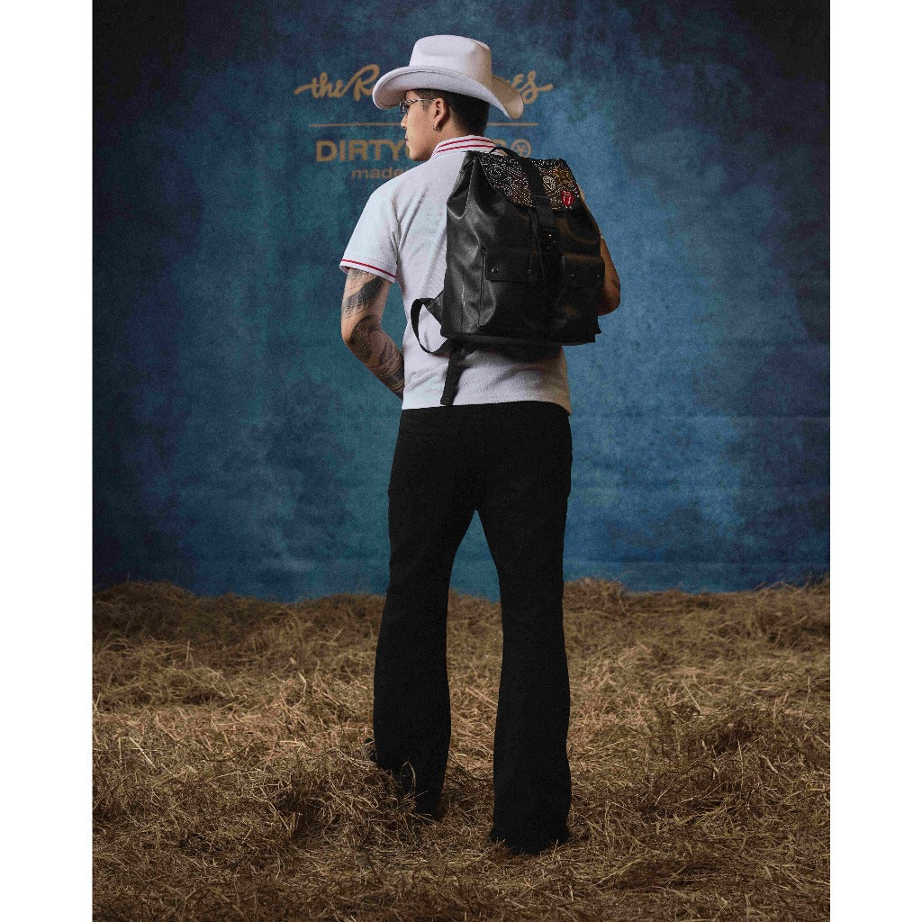 [DCxRS] DirtyCoins Leather Military Patches Black Backpack