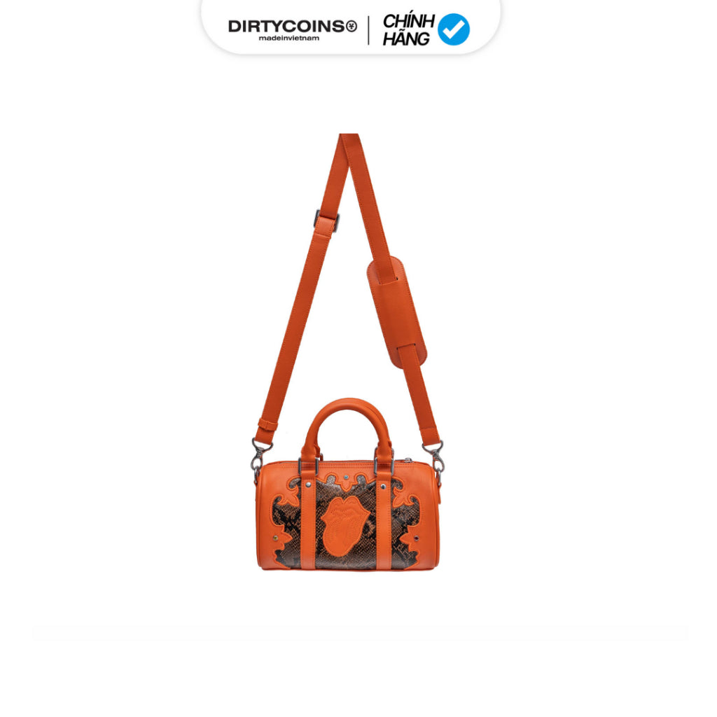 [DCxRS] DirtyCoins Bowler Snake Leather Mini Orange Bag
