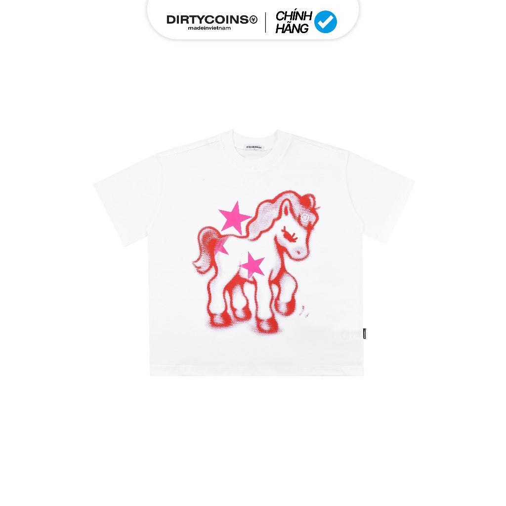 DirtyCoins Graffiti Pony Print White T-shirt