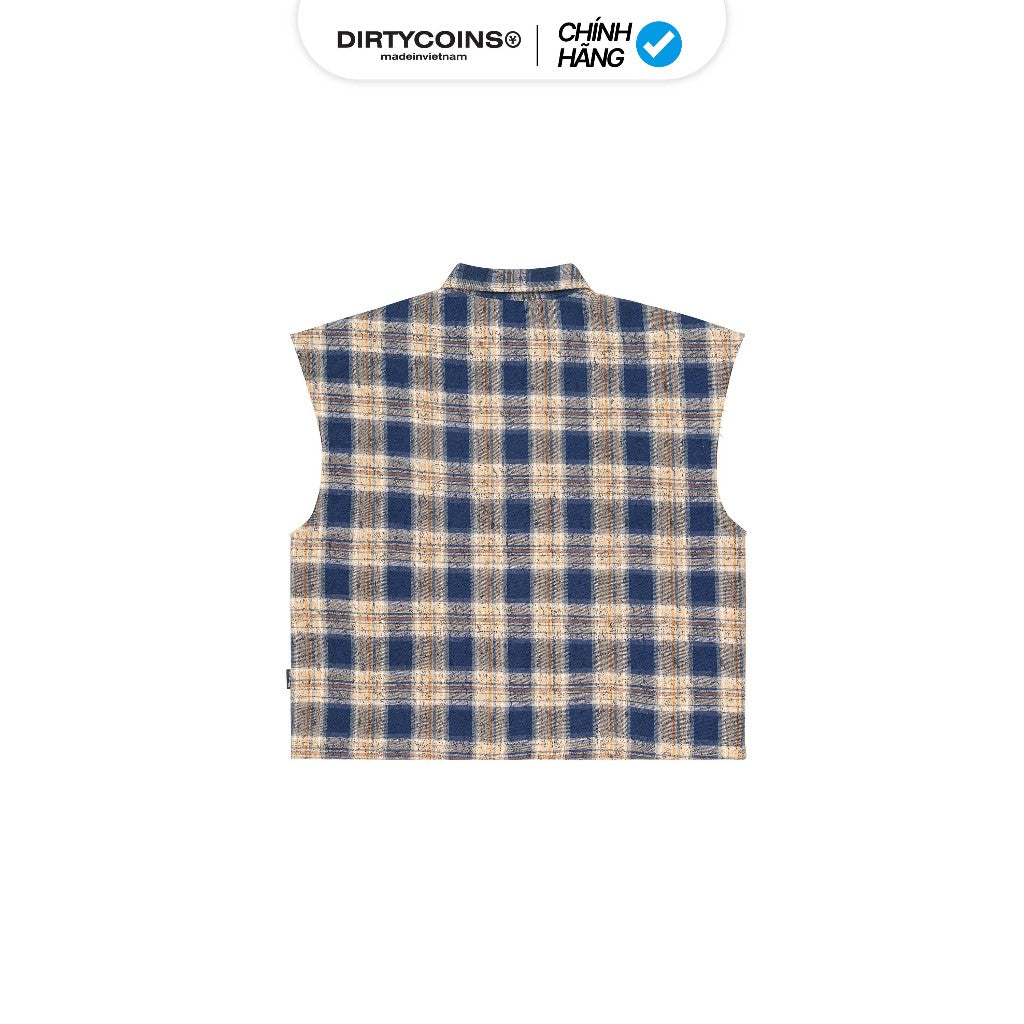 Áo Sơ Mi Flannel Sleeveless Dico Star Navy Sand