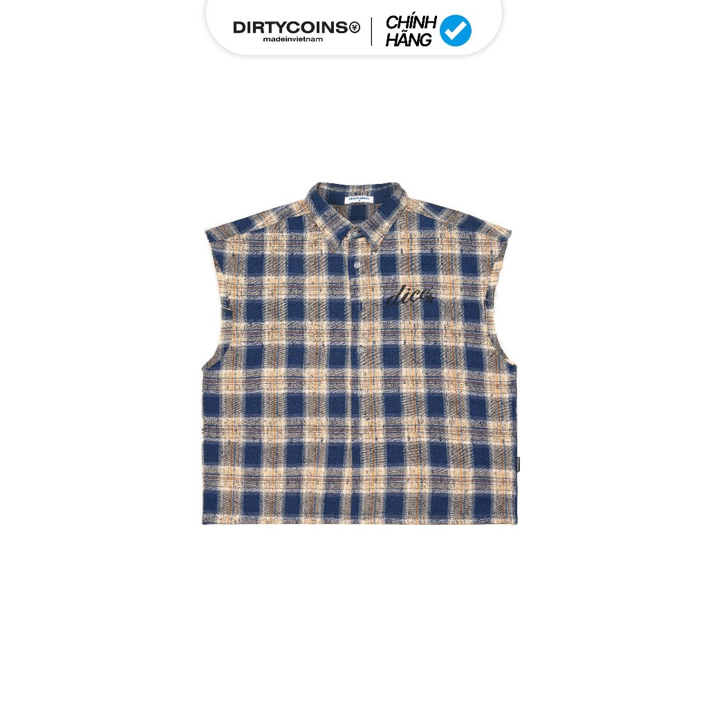 Áo Sơ Mi Flannel Sleeveless Dico Star Navy Sand