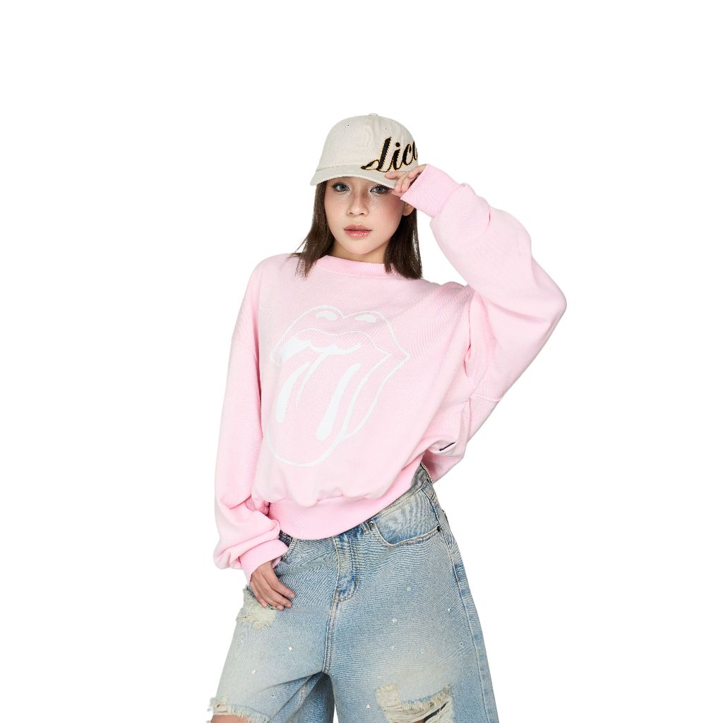 [DCxRS] DirtyCoins Big Logo Printed Pink Sweatshirt