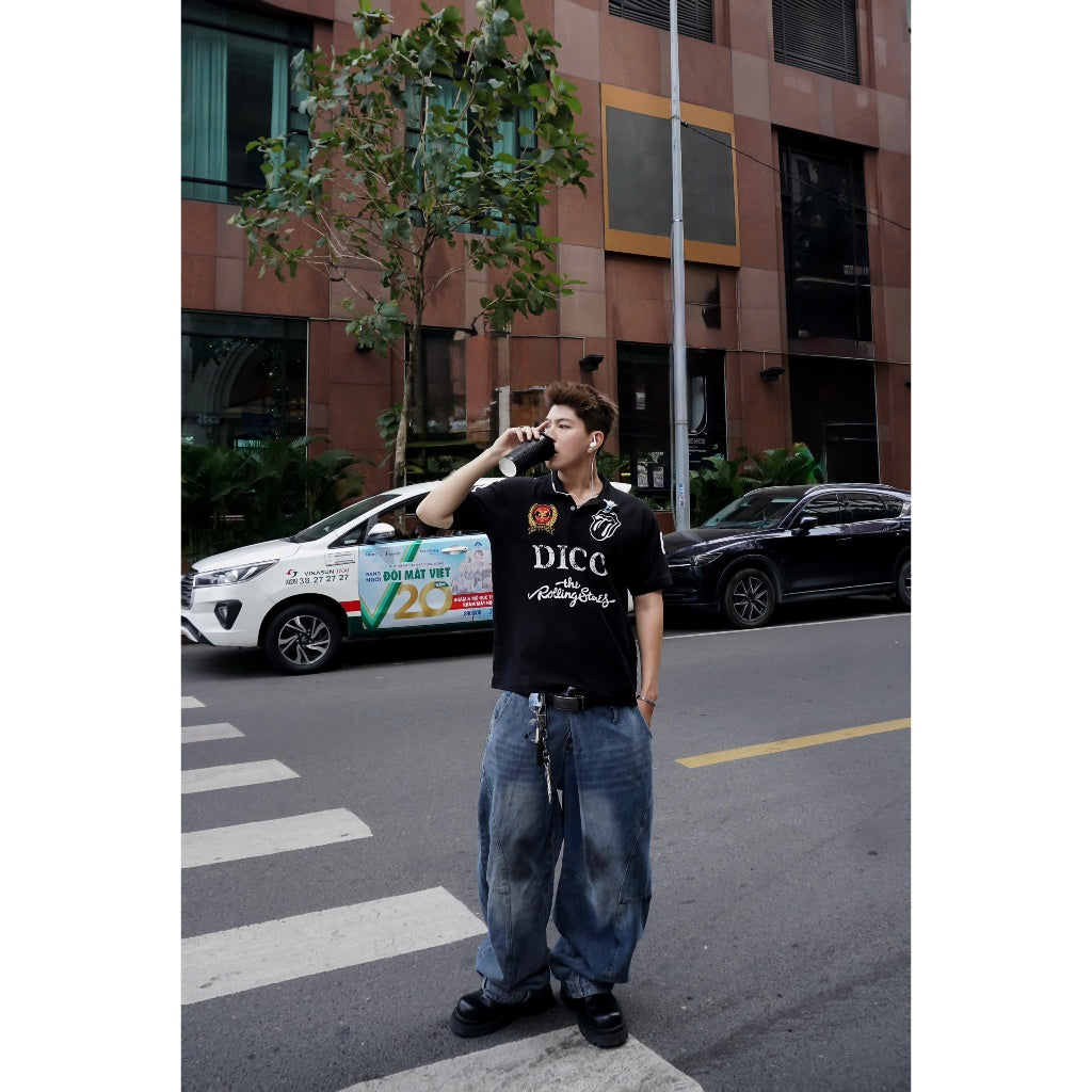 [DCxRS] Áo Thun Polo DirtyCoins Classic Patches Black