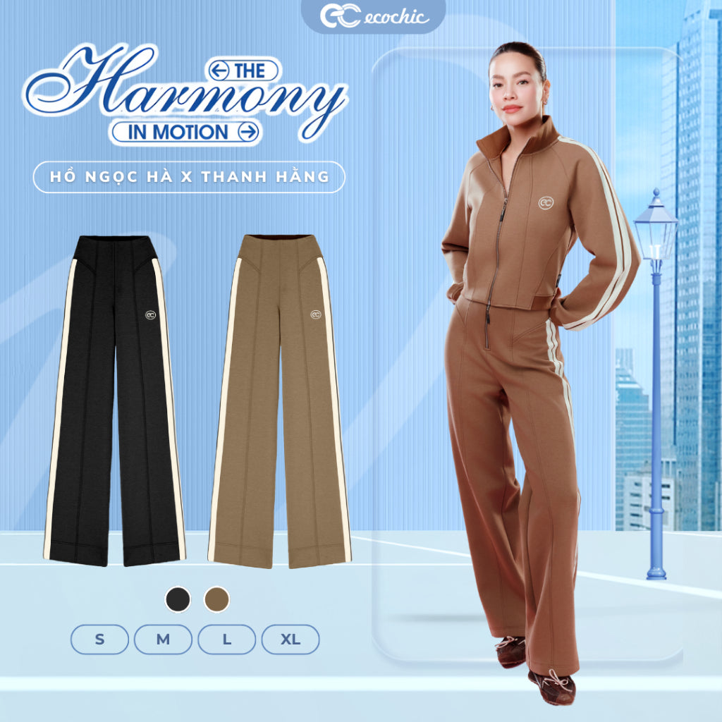 Set Bộ Quần Áo ECOCHIC Khoá Halfzip Phối Viền Hai Bên Logo Ngực Cao Cấp Chính Hãng HNH B210 B212