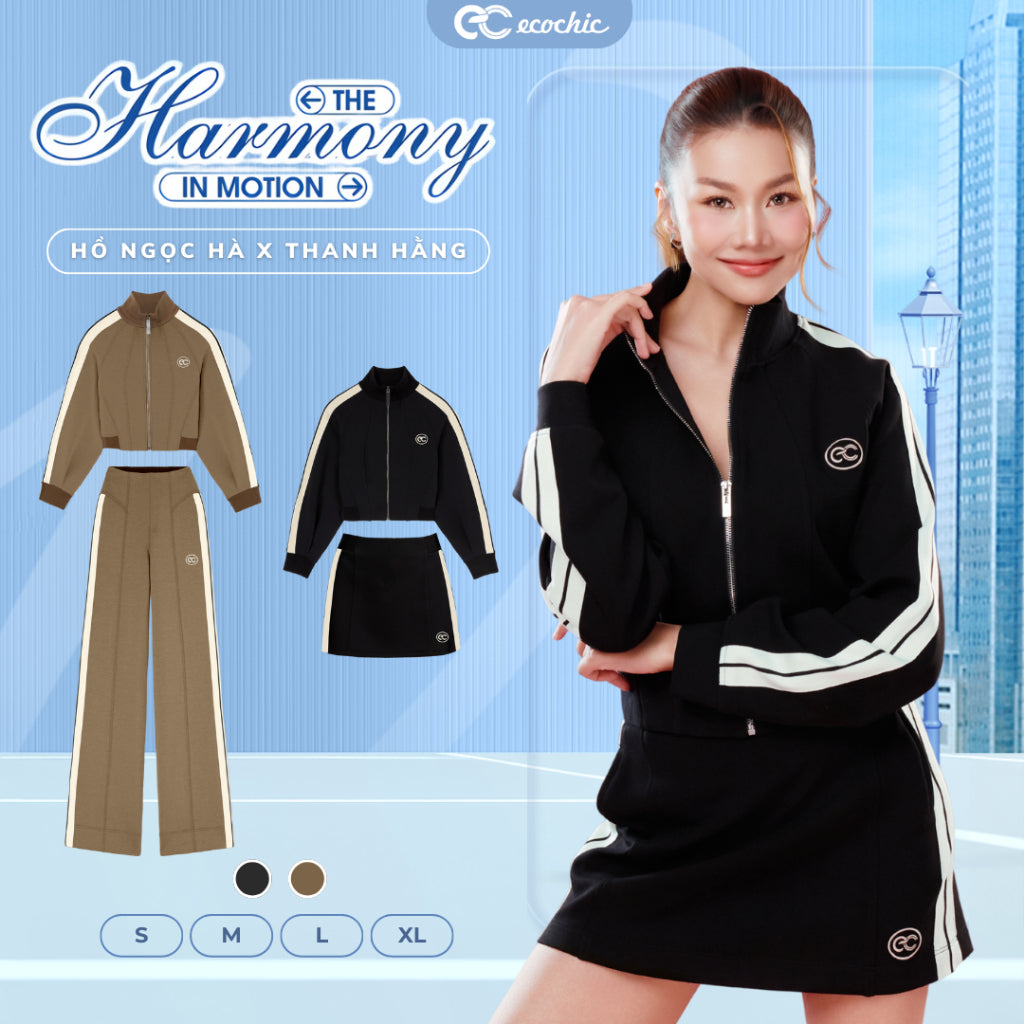 ECOCHIC FASHION Two-Piece Set with Striped Sports Fashion Design HNH B210 B211 B212