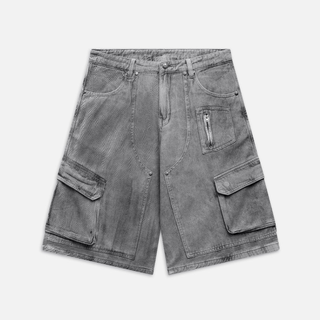 NEEDS OF WISDOM Dust Cargo Jorts - Washed Grey - Authentic Local Brand
