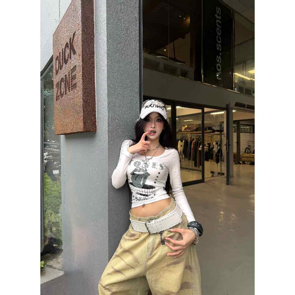 [DCxRS] DirtyCoins Fitted Spectrum Night White Long Sleeve T-Shirt