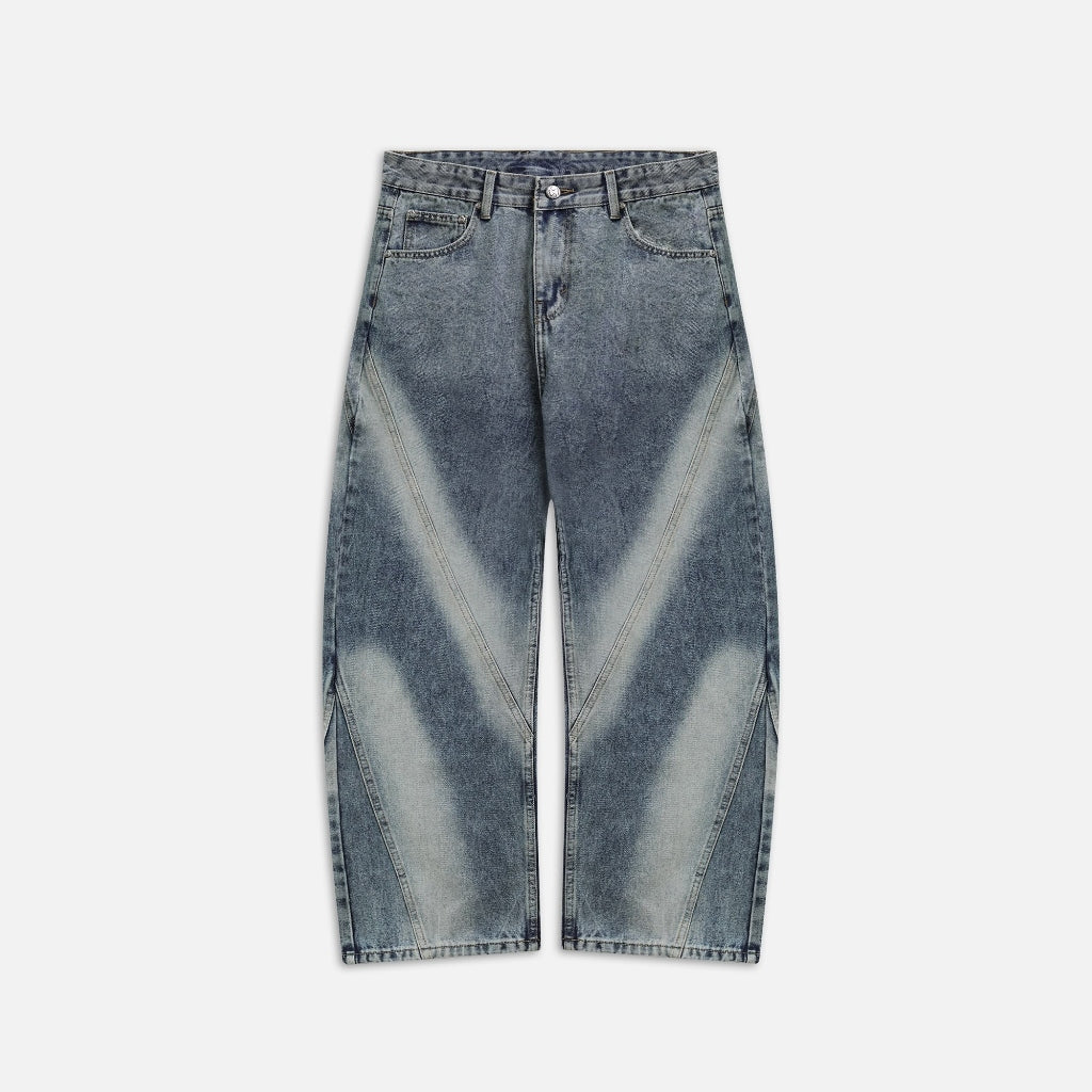 NEEDS OF WISDOM Bleached Wide Denim Pants - Blue - Authentic Local Brand