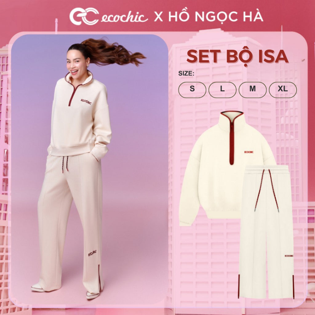 ISA ECOCHIC SET High Neck Shirt, Zippered Long Pants, High Quality Genuine B112 