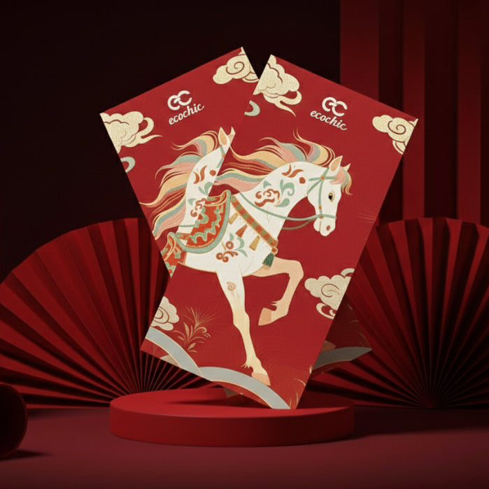 (Quà tặng) Set Bao Lì Xì Ecochic Tết 2026 Bính Ngọ Cao Cấp Chính Hãng A973