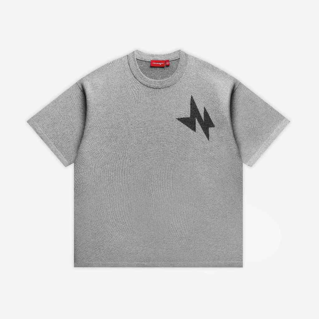 NEEDS OF WISDOM N Logo Knit Tee - Grey - Authentic Local Brand T-shirt