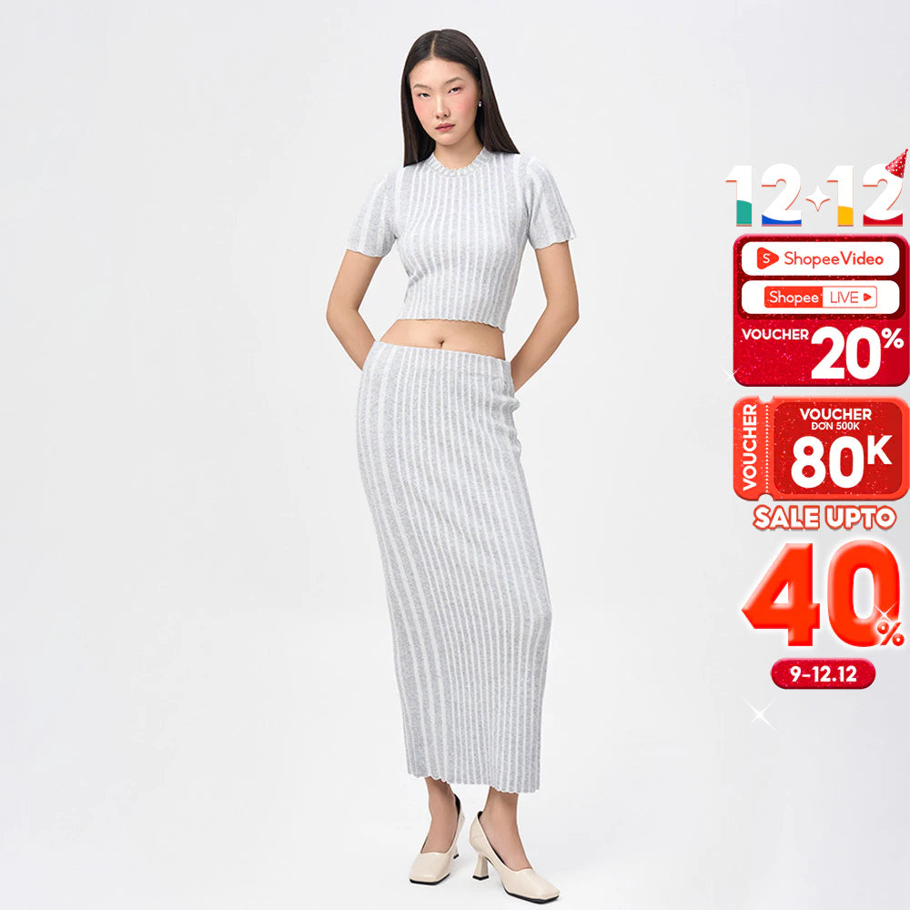 RECHIC Set Emmy len dệt kim form ôm body cá tính